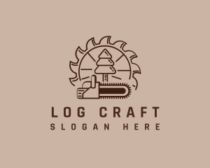 Logging Chainsaw Forestry logo design