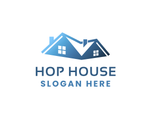 Gradient Blue House logo design