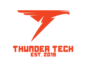 Orange Thunder Bird logo design