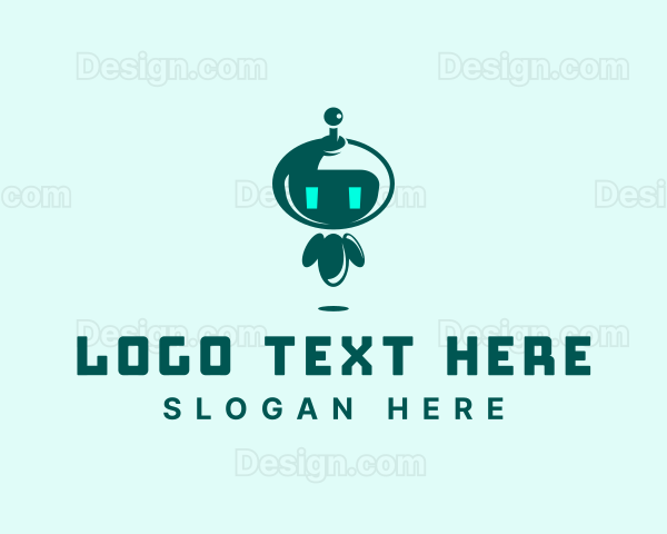 Futuristic Cute Robot Logo