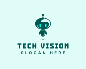 Futuristic Cute Robot  logo design