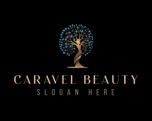 Tree Woman Beauty  logo design