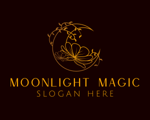 Elegant Lunar Flower logo design