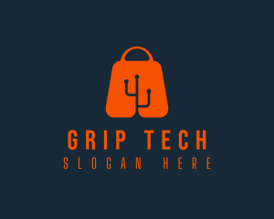 Shopping Bag Tech logo design