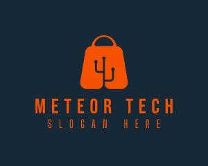 Shopping Bag Tech logo design