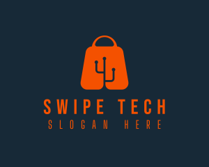 Shopping Bag Tech logo design