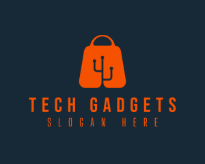 Shopping Bag Tech logo design