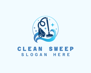 Vacuum Cleaner House Sanitation logo design