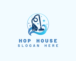 Vacuum Cleaner House Sanitation logo design