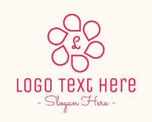 Pink Flower Petals Lettermark logo