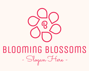 Pink Flower Petals Lettermark logo design