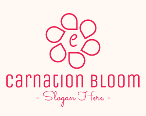 Pink Flower Petals Lettermark logo design