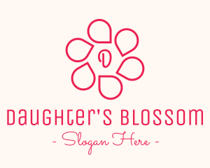 Pink Flower Petals Lettermark logo design