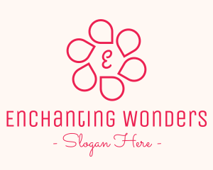 Pink Flower Petals Lettermark logo design