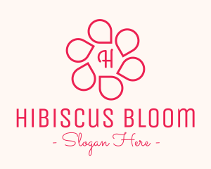 Pink Flower Petals Lettermark logo design