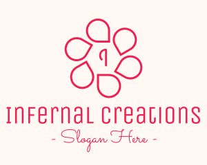 Pink Flower Petals Lettermark logo design