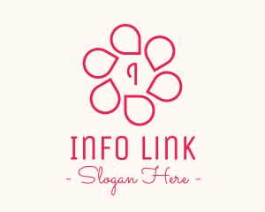 Pink Flower Petals Lettermark logo design