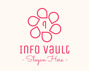 Pink Flower Petals Lettermark logo design