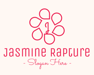 Pink Flower Petals Lettermark logo design