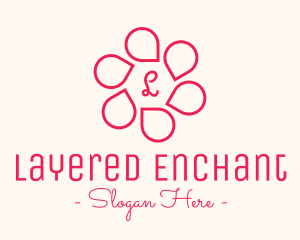 Pink Flower Petals Lettermark logo design