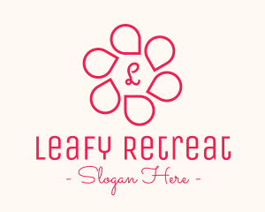 Pink Flower Petals Lettermark logo design