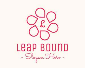 Pink Flower Petals Lettermark logo design