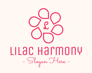 Pink Flower Petals Lettermark logo design