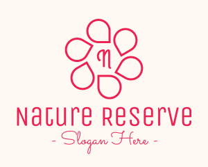 Pink Flower Petals Lettermark logo design