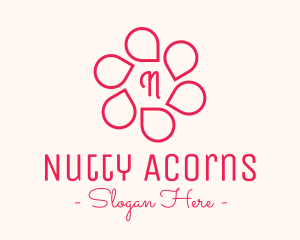 Pink Flower Petals Lettermark logo design