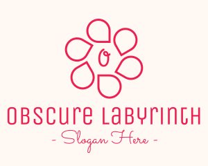 Pink Flower Petals Lettermark logo design