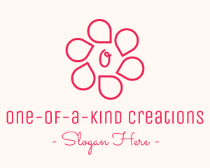 Pink Flower Petals Lettermark logo design