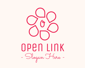 Pink Flower Petals Lettermark logo design