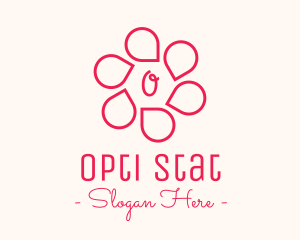 Pink Flower Petals Lettermark logo design