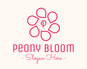 Pink Flower Petals Lettermark logo design