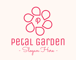 Pink Flower Petals Lettermark logo design