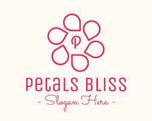 Pink Flower Petals Lettermark logo design