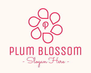 Pink Flower Petals Lettermark logo design