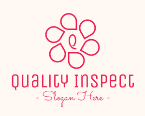 Pink Flower Petals Lettermark logo design