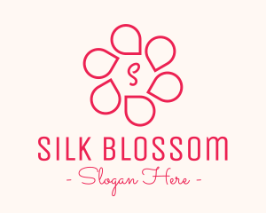 Pink Flower Petals Lettermark logo design