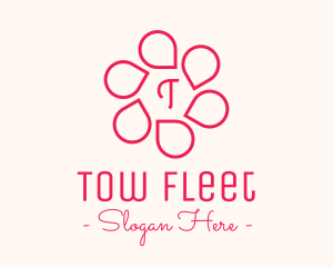 Pink Flower Petals Lettermark logo design