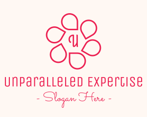 Pink Flower Petals Lettermark logo design