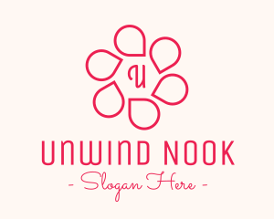 Pink Flower Petals Lettermark logo design