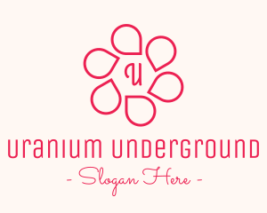 Pink Flower Petals Lettermark logo design