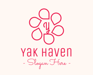 Pink Flower Petals Lettermark logo design