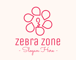 Pink Flower Petals Lettermark logo design