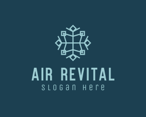 Cool Winter Air Snowflake logo design