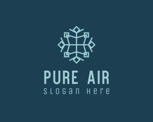 Cool Winter Air Snowflake logo design