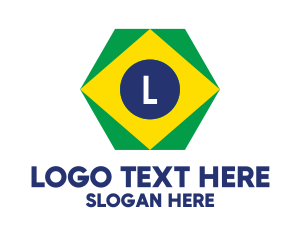 Hexagon Brazil Flag logo