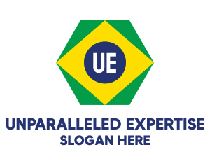 Hexagon Brazil Flag logo design