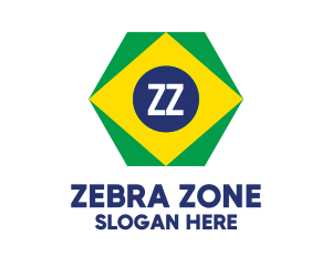 Hexagon Brazil Flag logo design